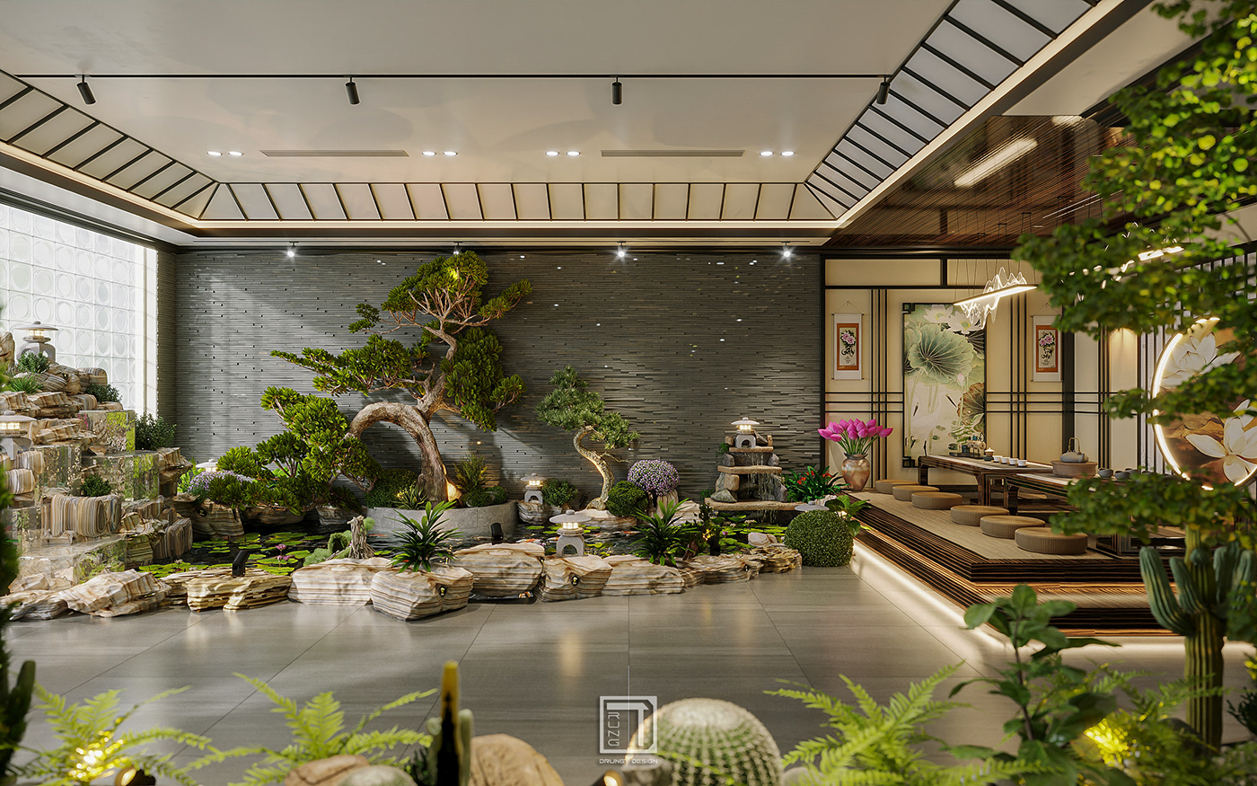 3ds max architecture corona flower interior design  Plant Render tearoom