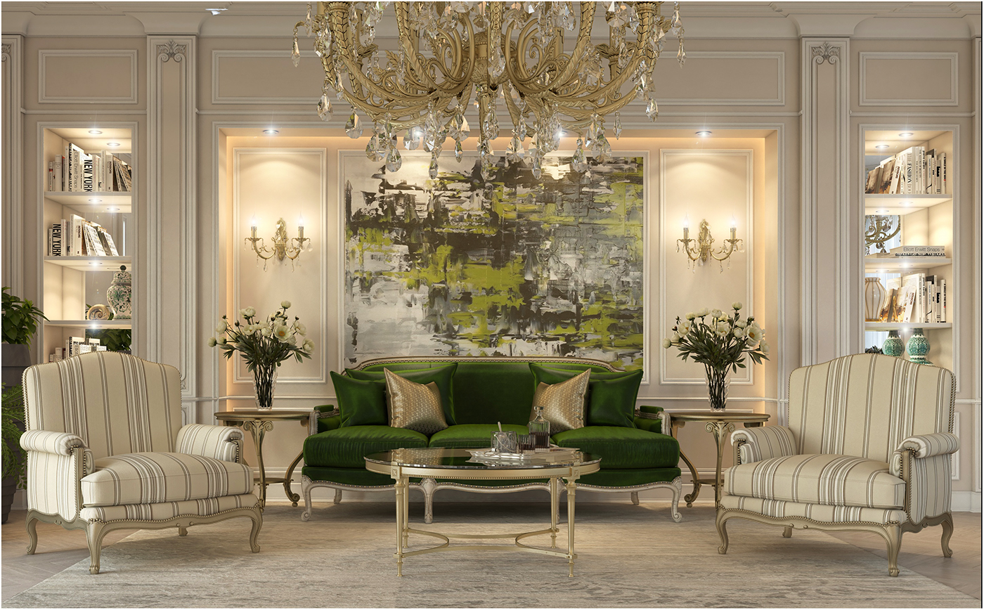 Interior design livingroom light chelini riperlamp eichholtz green wood