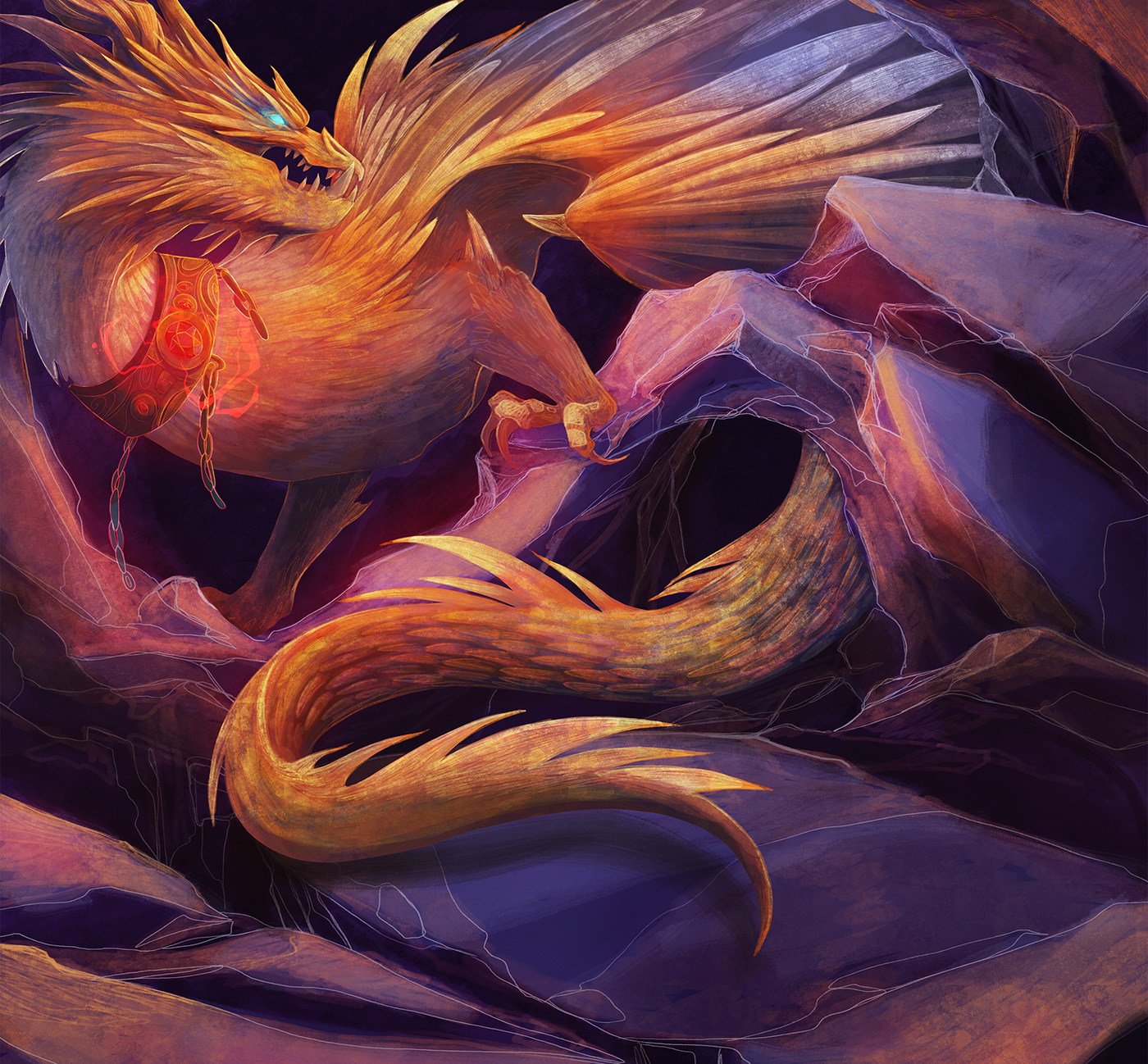 Digital Art  dragon elemental fantasy legend magazine Magic   Magical mythology quest