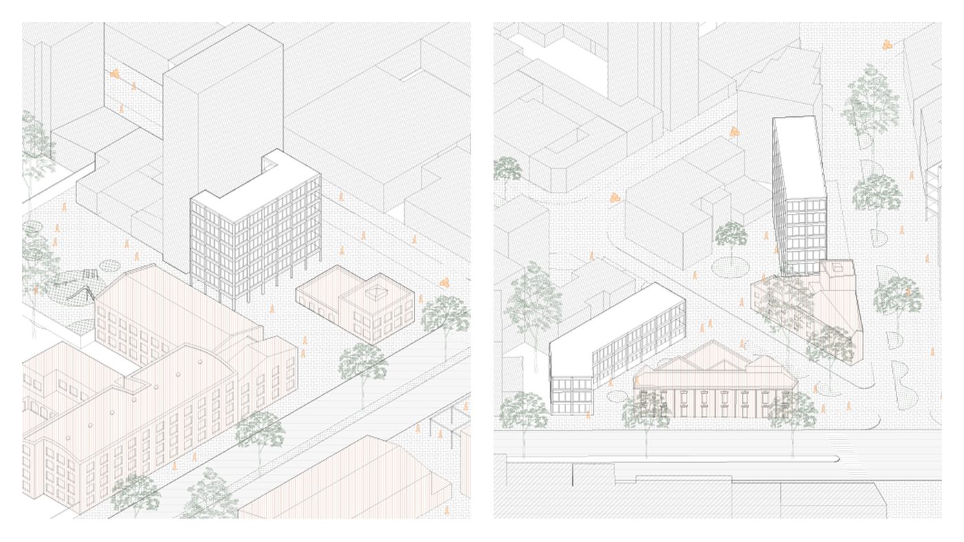 proyecto urbano UNLP collage digital arquitectura