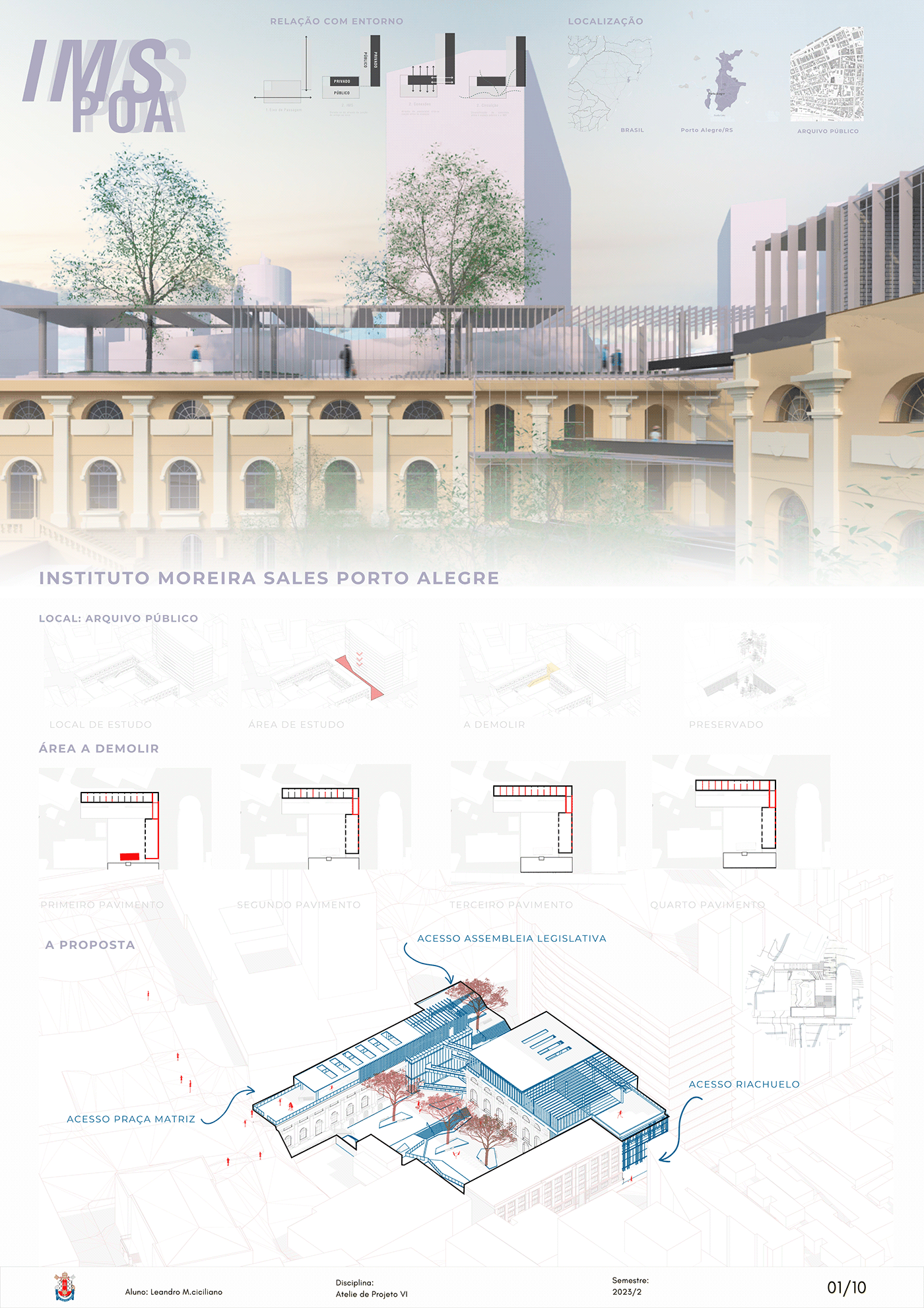 projeto ARQUITETURA Render corona 3ds max instituto architecture visualization exterior modern