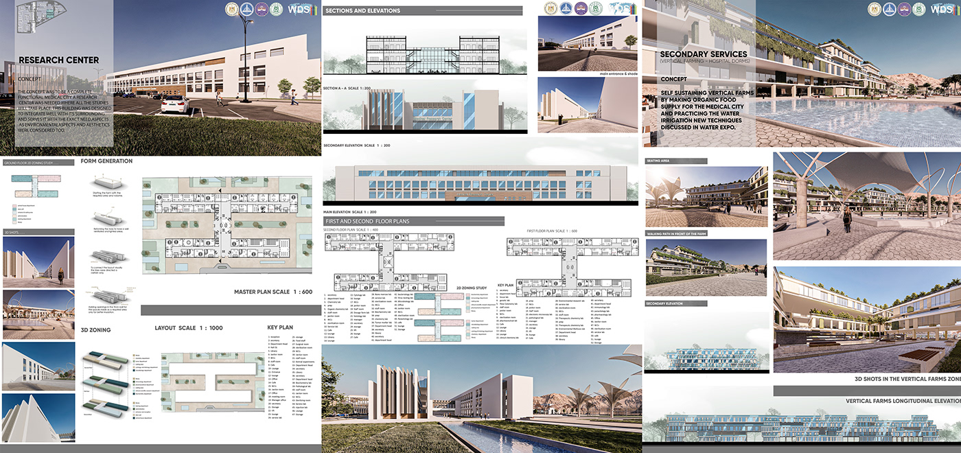 accomodation architecture Education Expo city exterior Formula 1 graduation project medical city visualization business