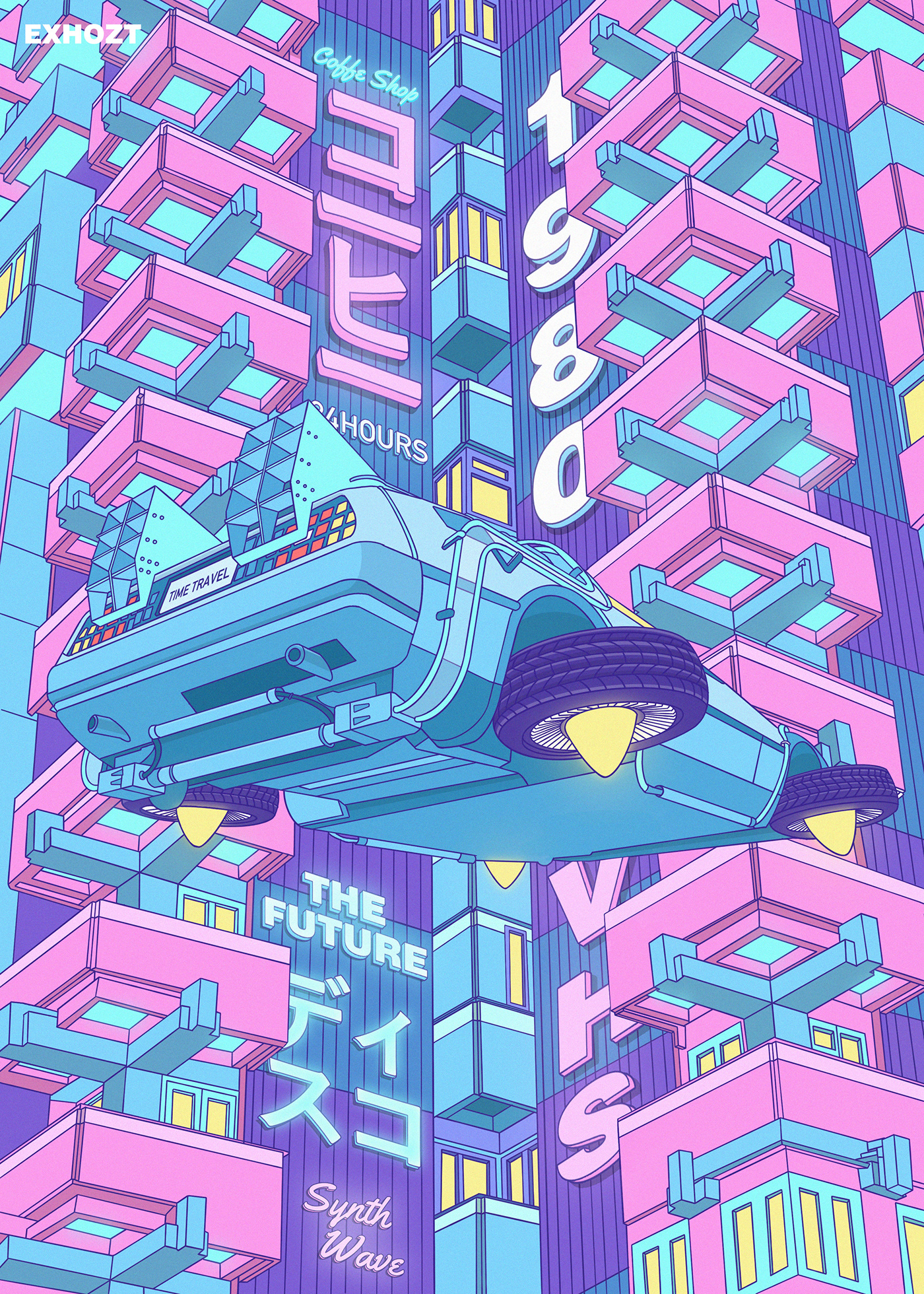 aesthetic back to the future citypop DeLorean Marty Mcfly pastel retrowave Synthwave vaporwave vhs