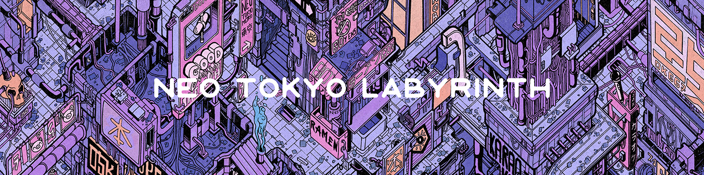 Neo Tokyo labyrinth city ILLUSTRATION  paiheme akira totoro Cyberpunk japan tokyo