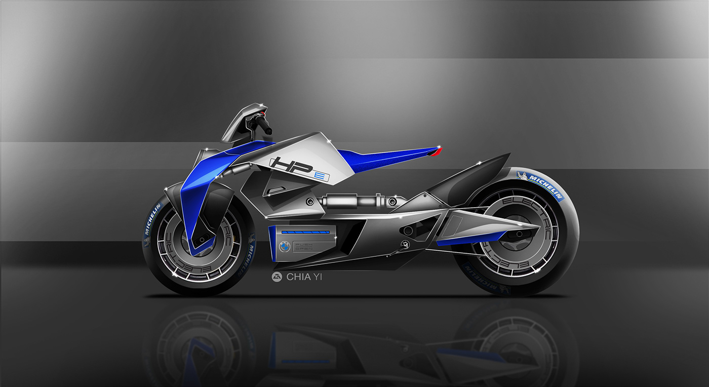 BMW BMW Motorrad concept Cyberpunk design motorcycle rendering