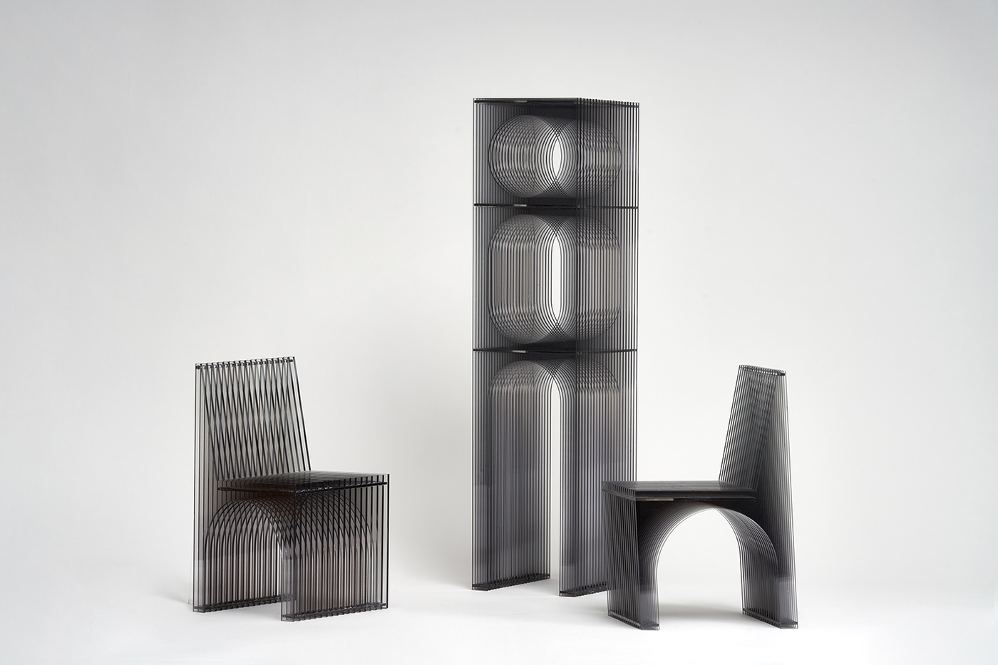 abstract arcylic artwork chair chair design furniture furniture design  illusion showcase
