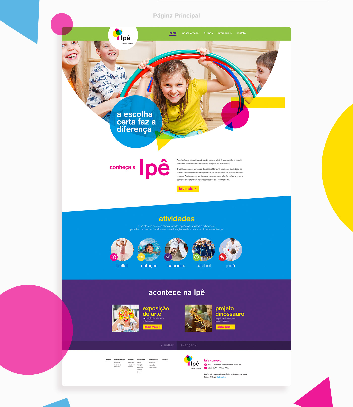 Website kids escola school UI/UX colorful Interface criança