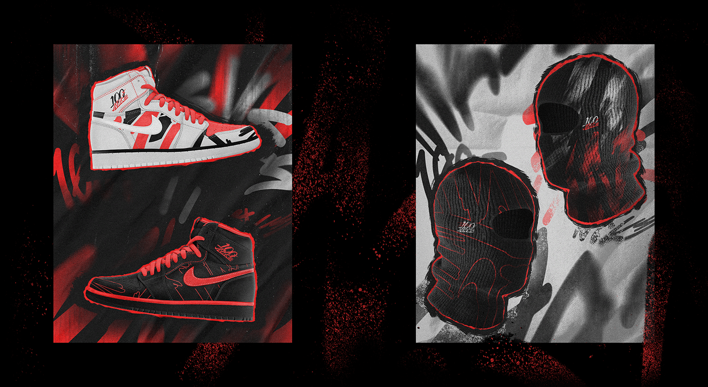 100 Thieves apparel Nike typography   art direction  campaign visual identity motion design 100thieves