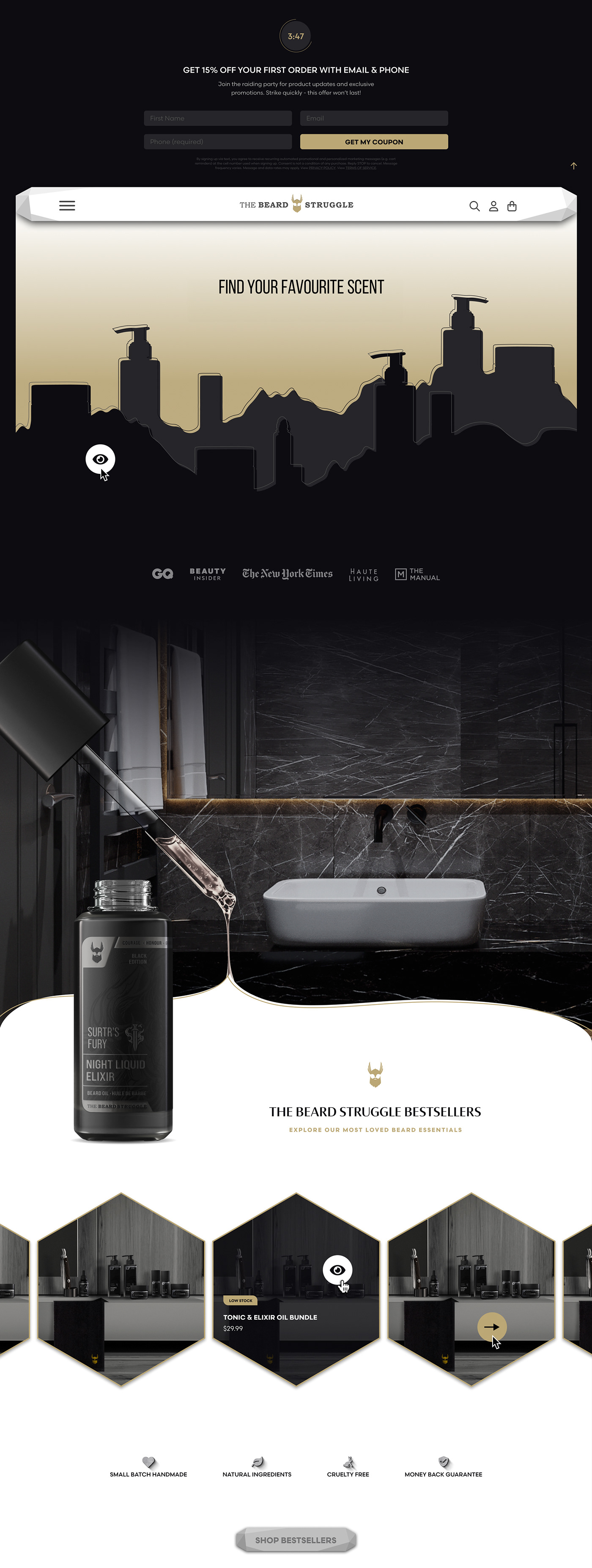 homepage design ecommerce website men's beard oil figma design user interface Website UI/UX UX design