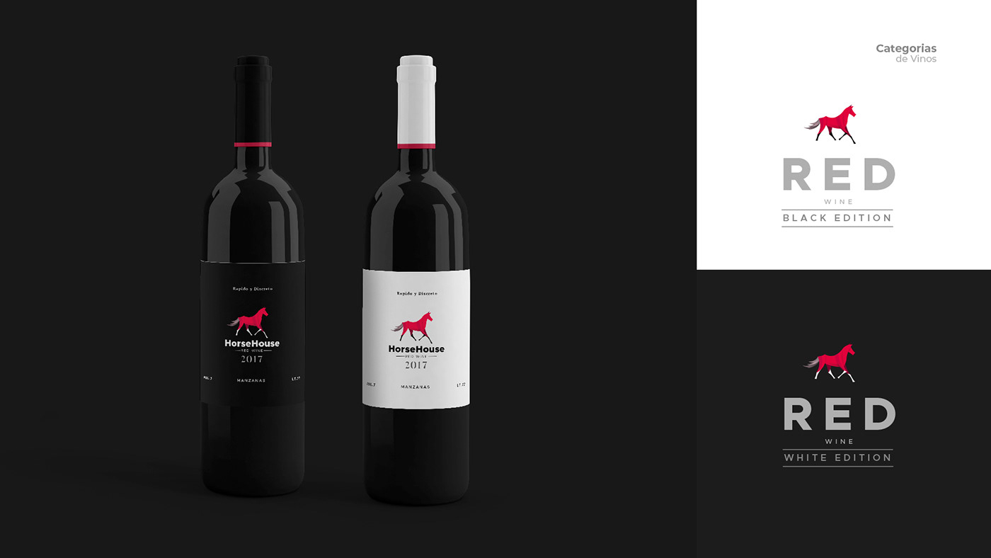 brand branding  horse identity Label marca Packaging type vino wine