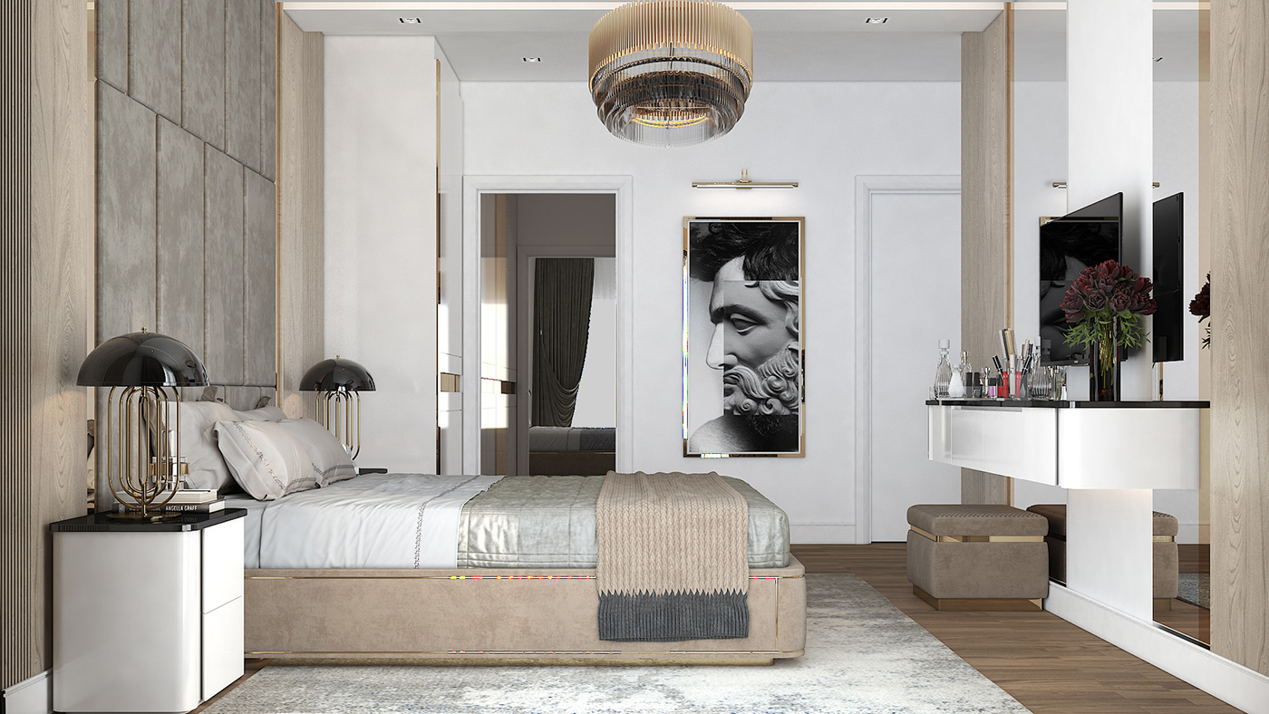 3ds max architecture bedroom design Interior interior design  modern Render visualization vray