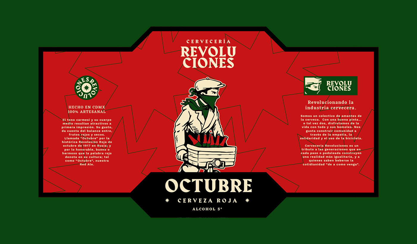 beer branding  cerveza Cerveza Artesanal craft beer empaque mexico Packaging revolucion viñeta