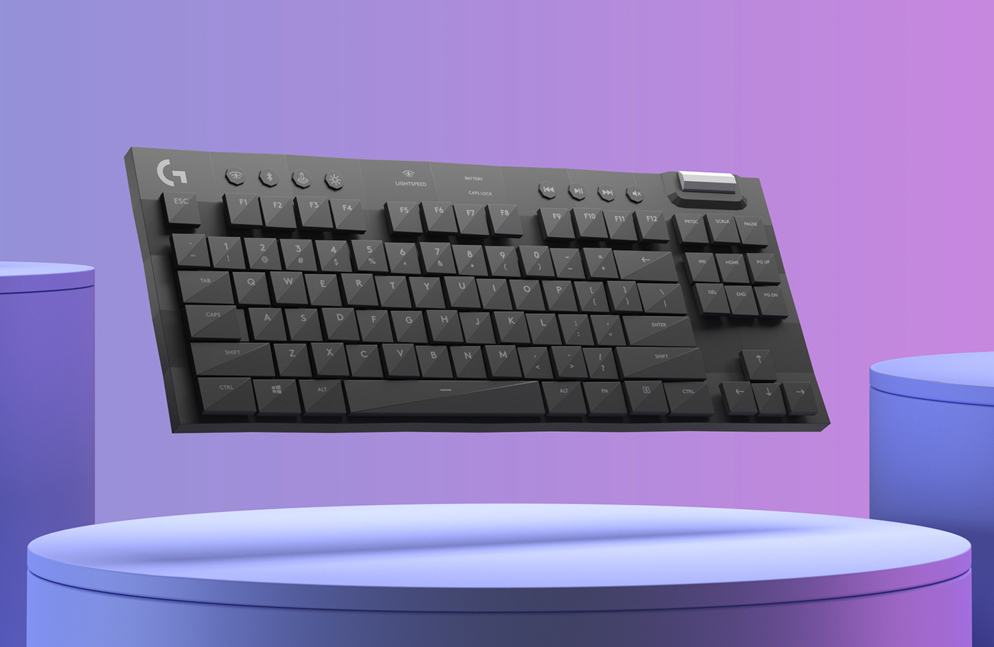 3D Advertising  concept art design digital keyboard Logitech Low Poly marketing   product