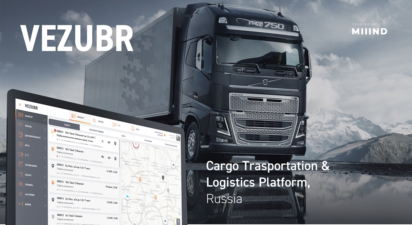 Cargo MIIIND Truck Uber UI UI/UX ux Web Design  dashboard Startup