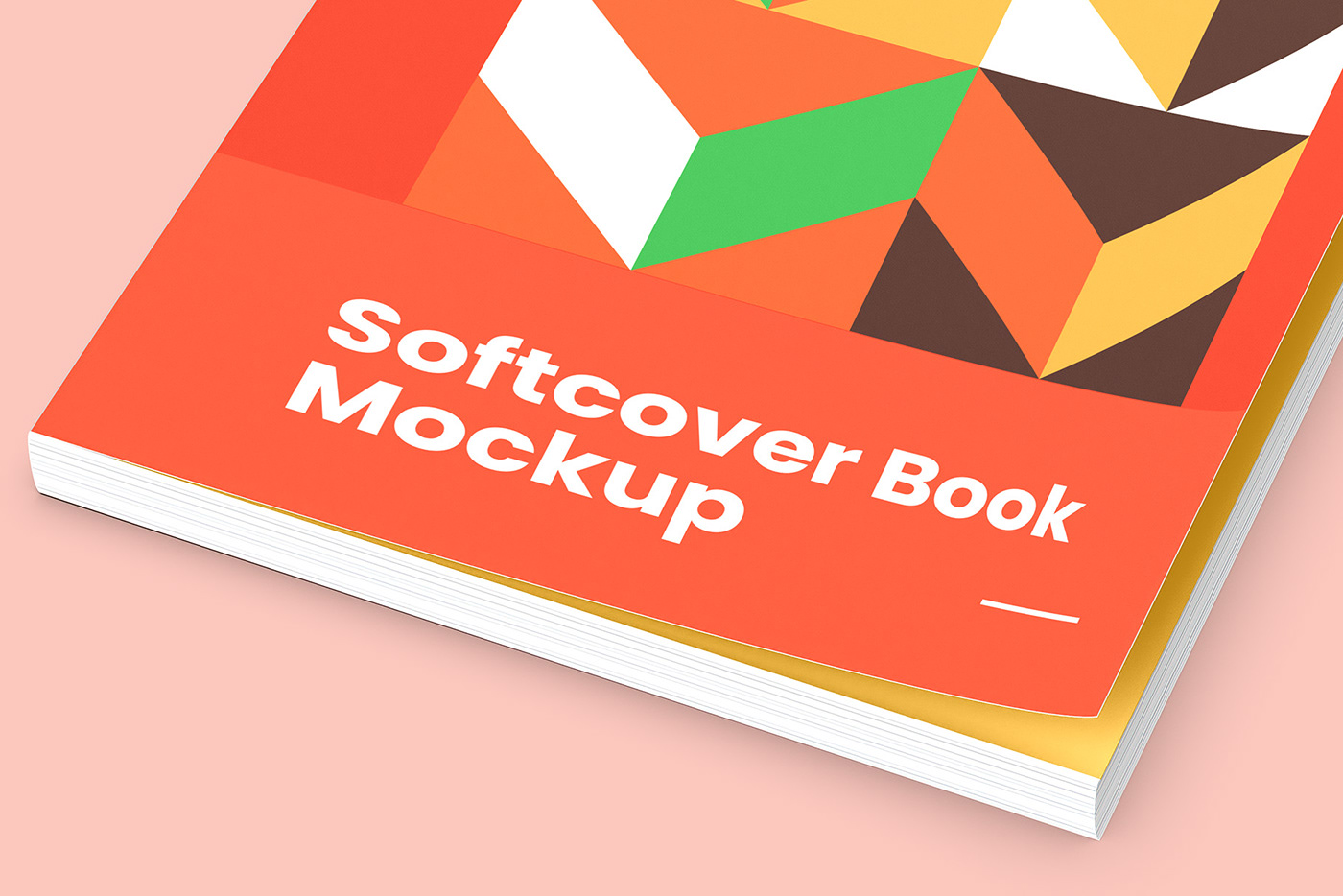 softcover book Mockup paperback brochure page spread cover design ebook print