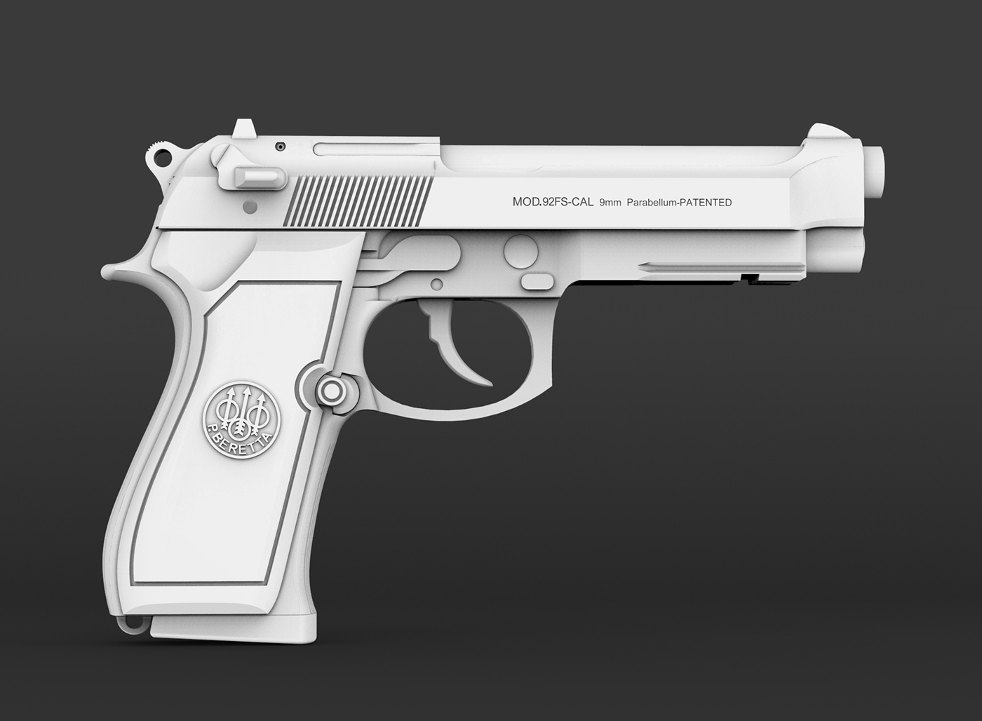 Beretta m9A1 keyshot CGI 3dmodeling HardSurface advertsing 3dprinting weapons guns