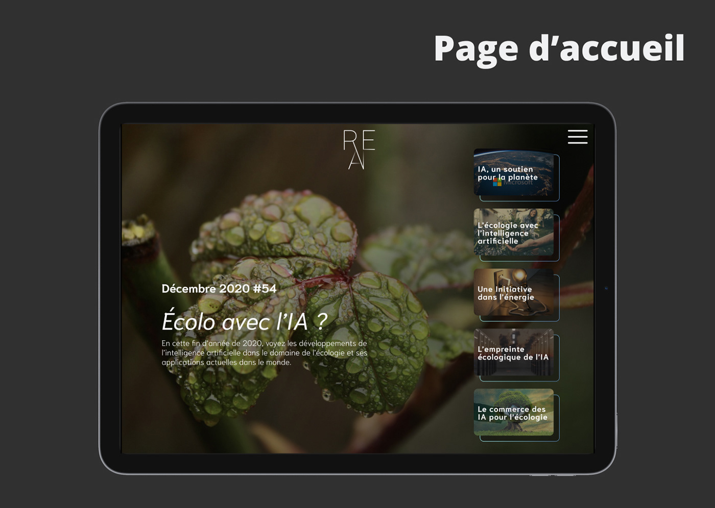 artificial intelligence School Project Tablette app UI/UX Web Design  Figma