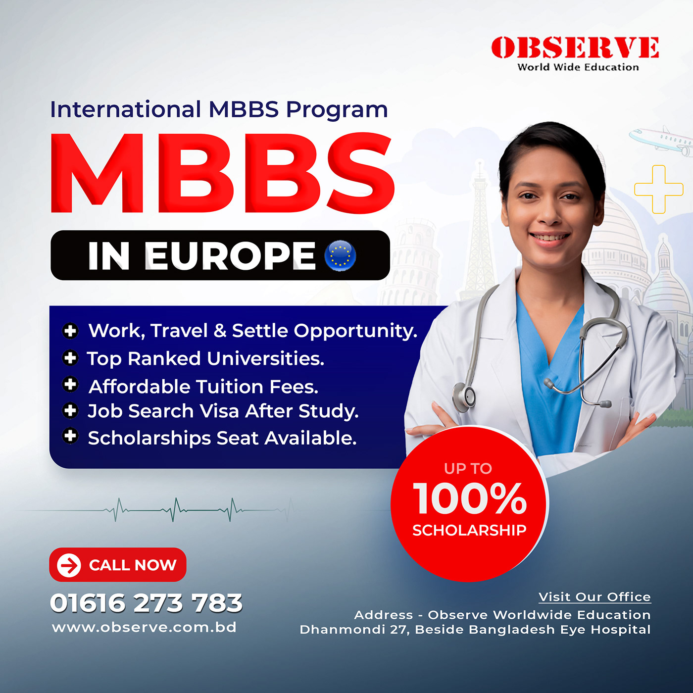 Social media post study abroad MBBS IN ABROAD facebook post graphic design  branding  Advertising  Socialmedia ads Study in China