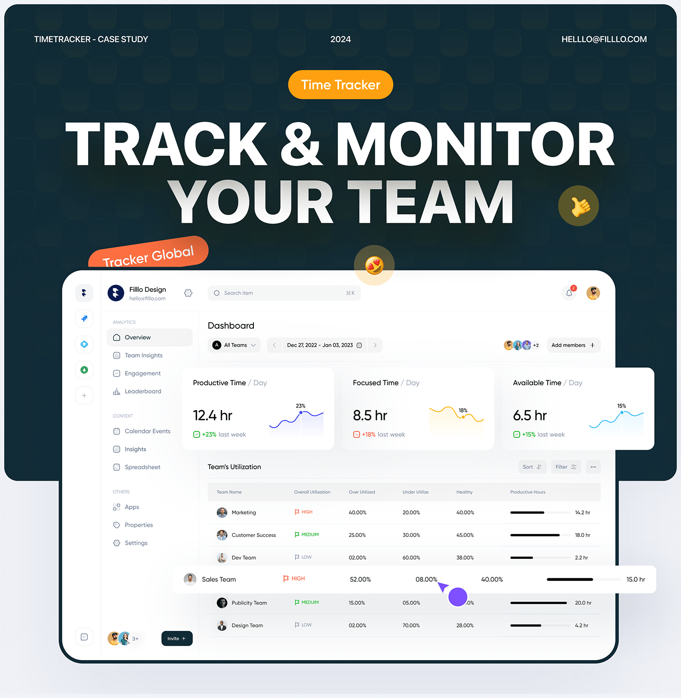 employees б2б product design  analytics time monitor management UI/UX design HR