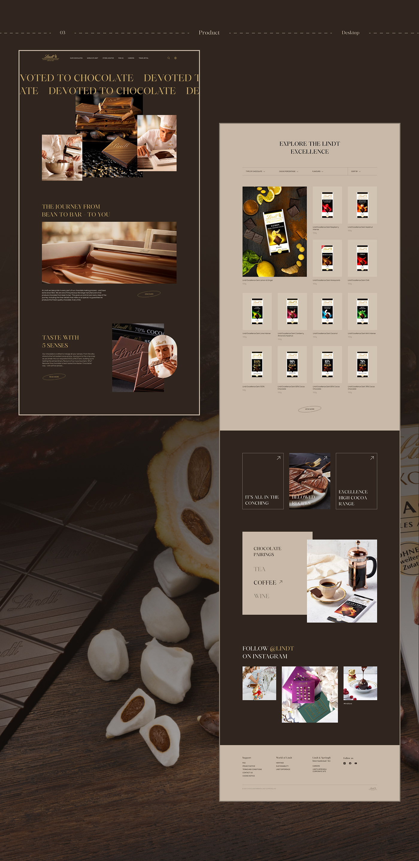 chocolate corporate Food  Lindt lindt chocolate redesign UI/UX Web Design  Website Website Design