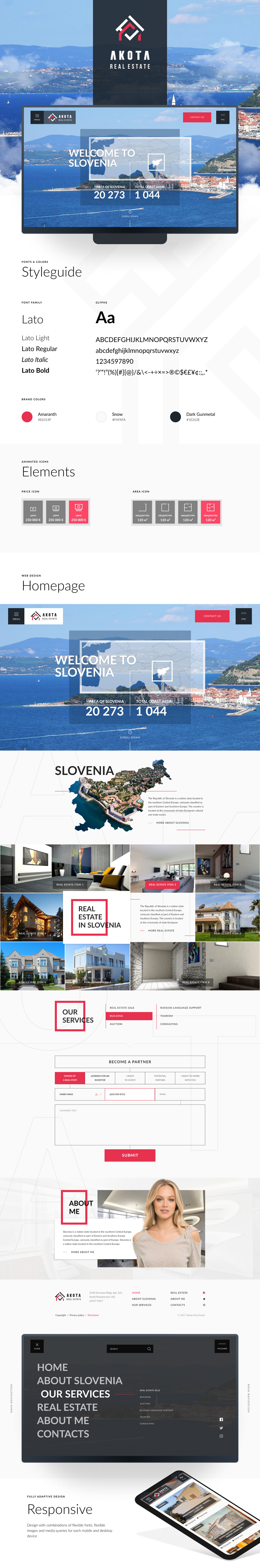 real estate business sea design landing slovenia Visual Effects  corporate animation  property