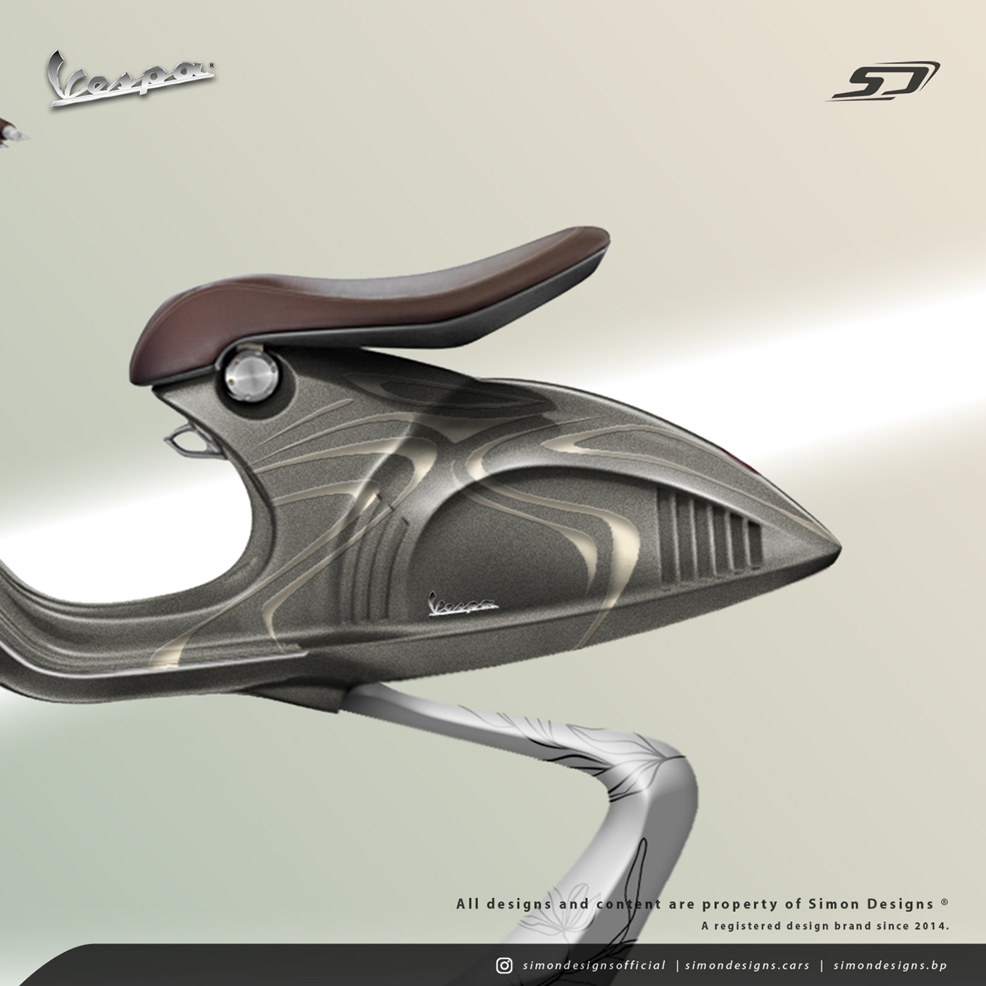 geese Goose graphic art motorcycle art piaggio Simon Designs swan vespa vespa art Vespa Quarantasei