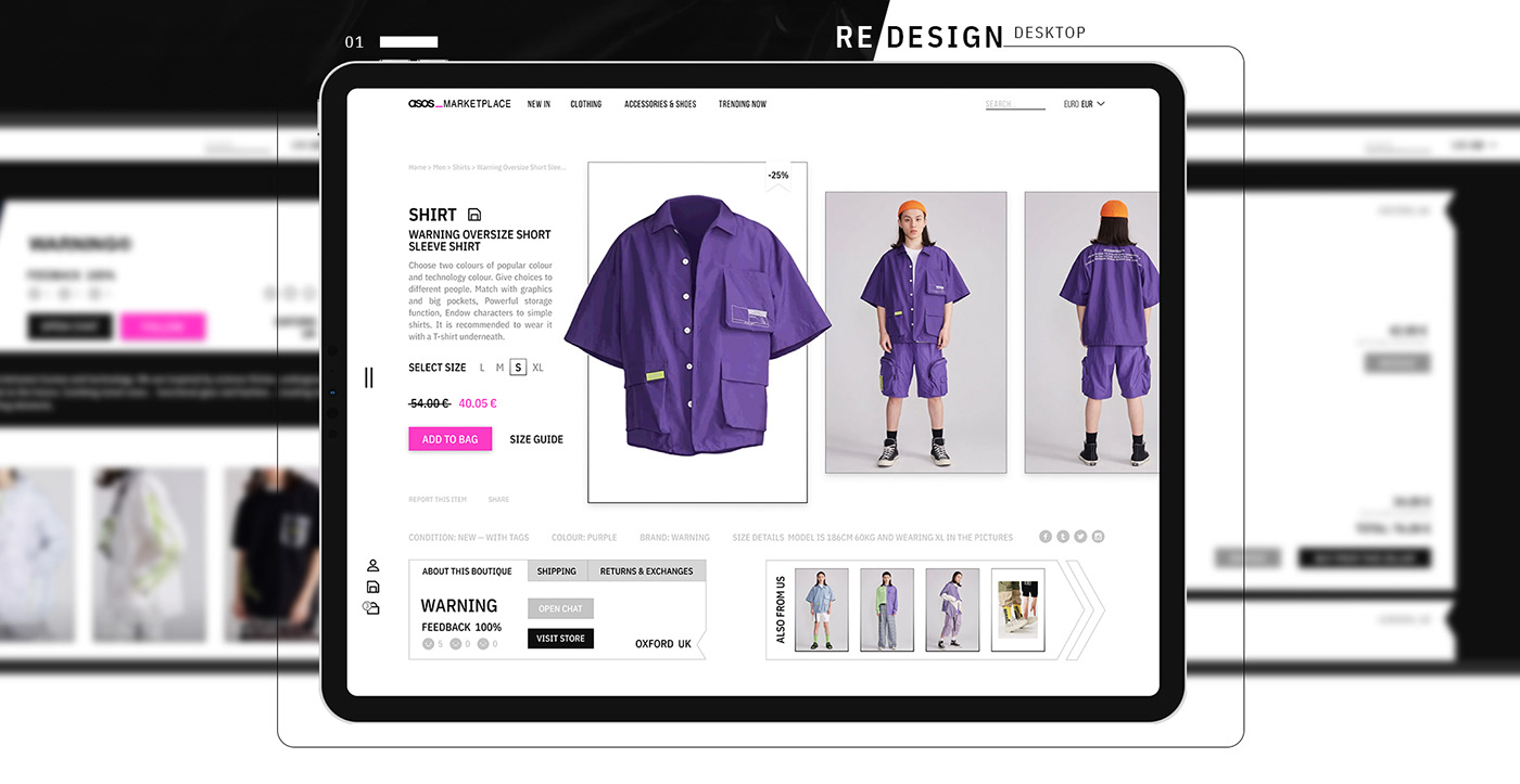 Figma asos online store Web Design  redesign animation  Web shop UI ux