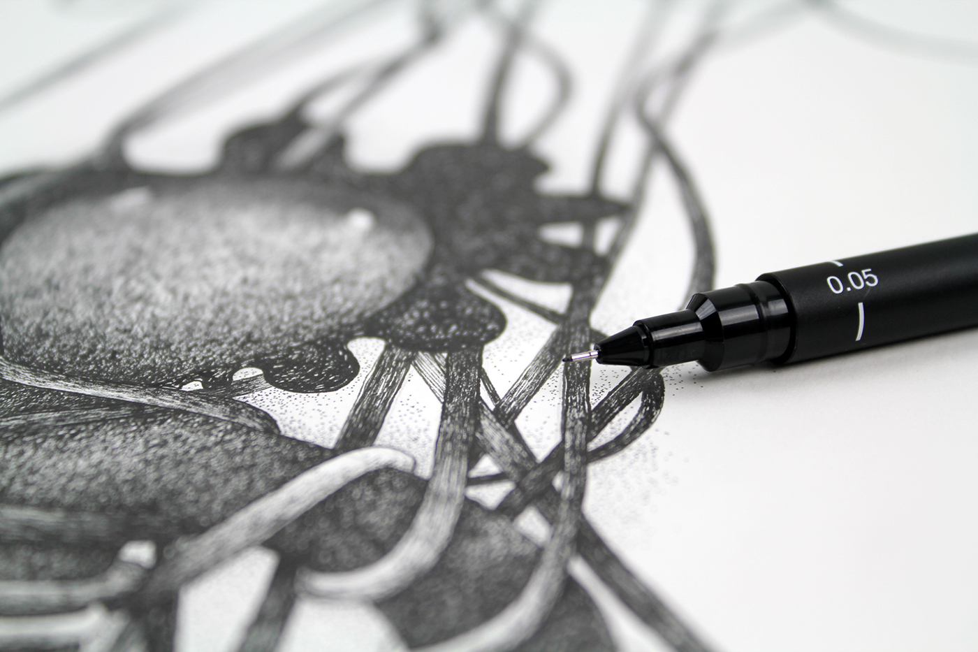 ink black paper engrave pen Rotring pigment ink ball point fine line handmade nib Staedler