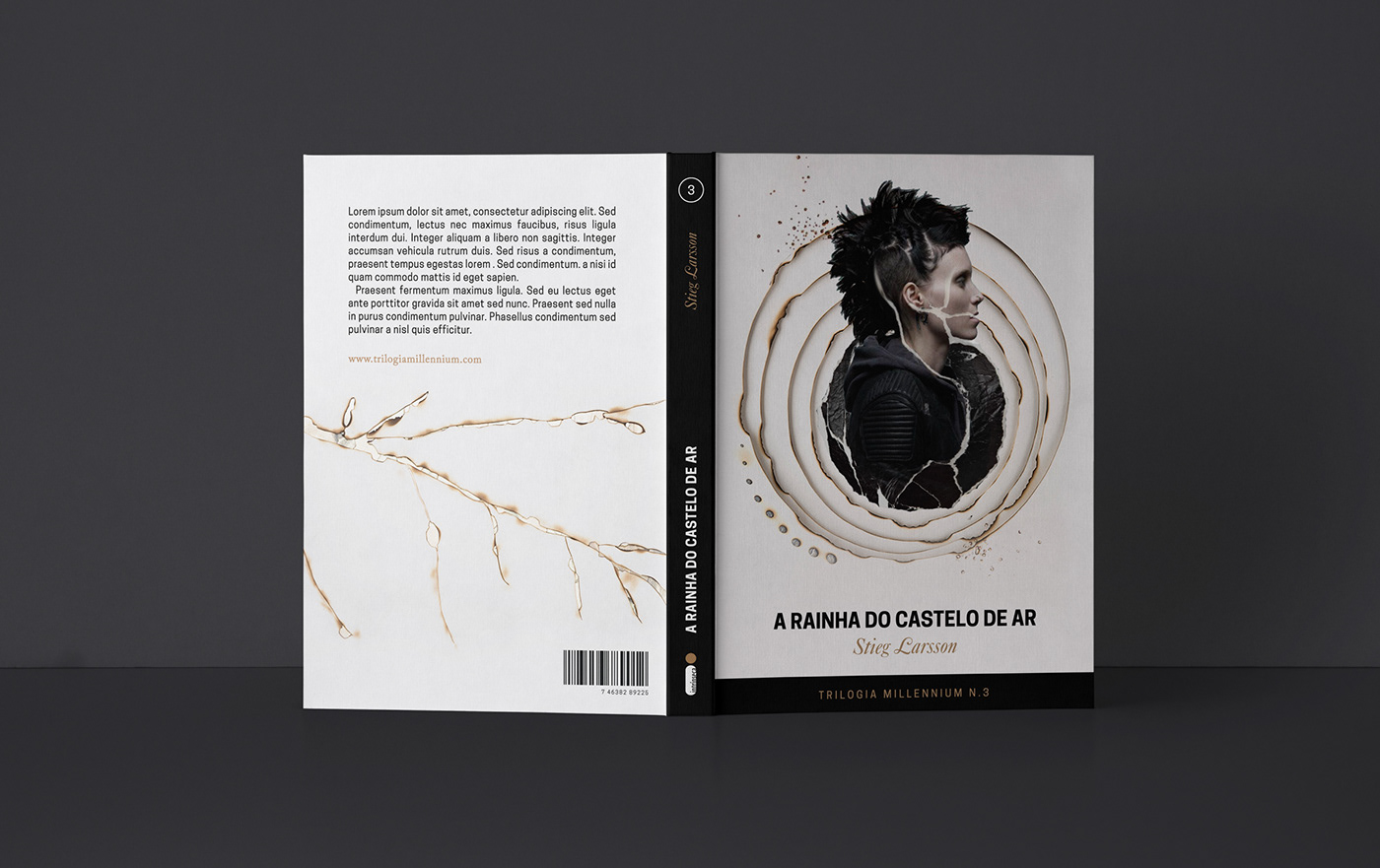 book cover remake graphic design  book design editorial Stieg Larsson Millennium