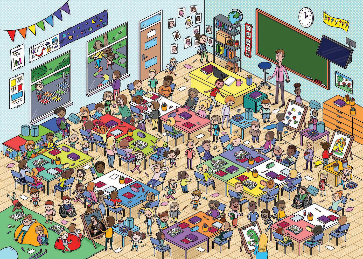 ILLUSTRATION  search and find characters Isometric crowds