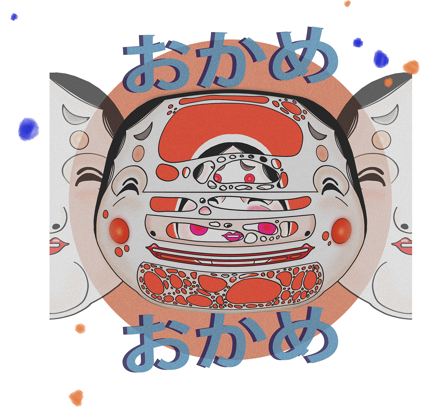 art digitalart Hannya japan japanesemasks kitsune koifish masks Namahage OKAME