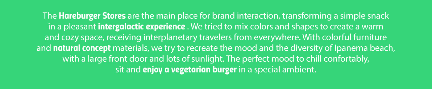 hareburger burger Fast food Food  store Interior restaurant architect rio mood funky hamburger Vegetarian Veggie natural
