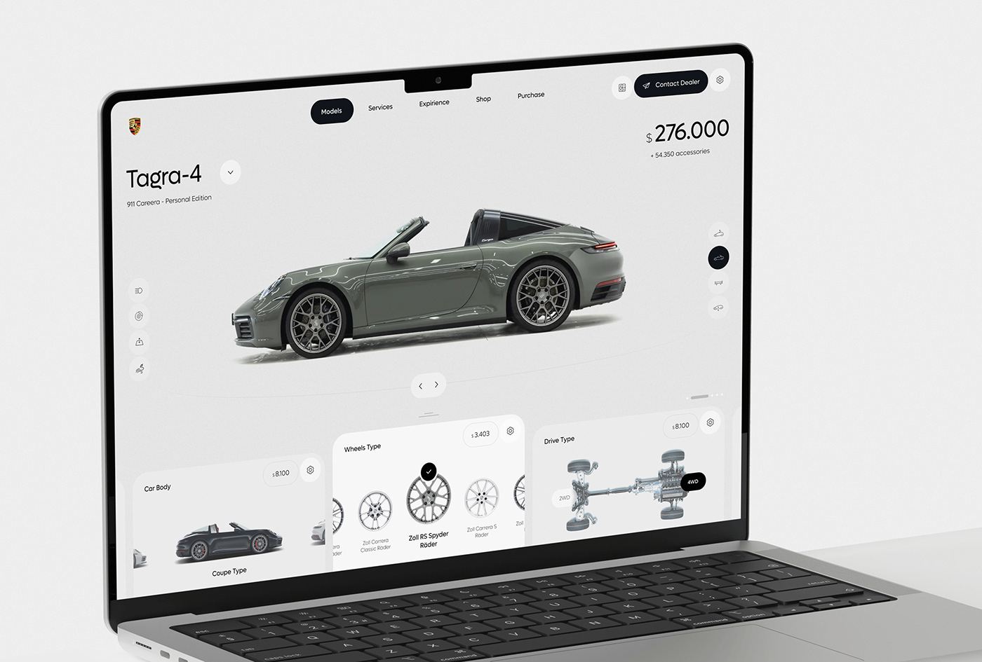 ux UI design Web Design  app design SAAS Porsche car concept product design 