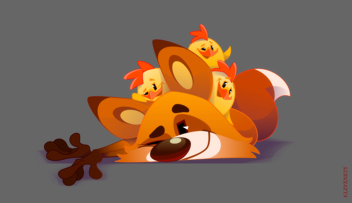 FOX chicken Character ILLUSTRATION  animation 