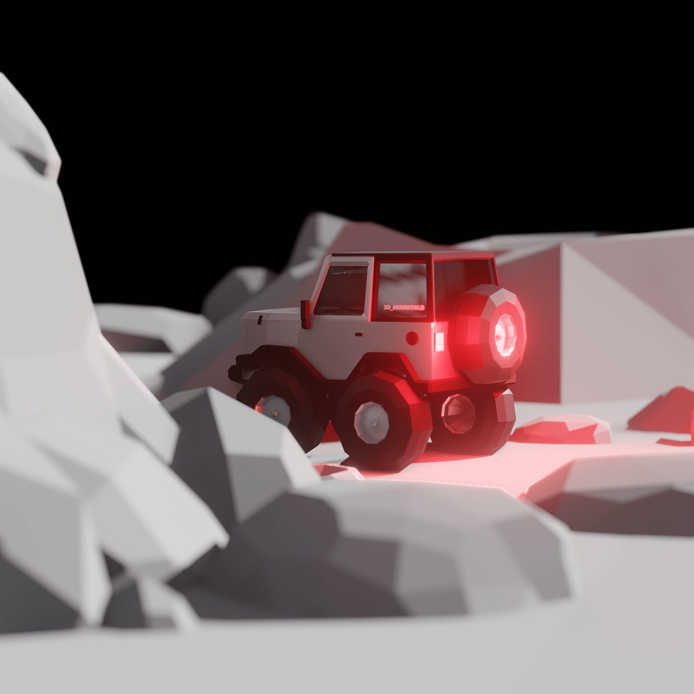 3D 3d modeling blender Cars cybertruck cycles DeLorean jeep Low Poly Render