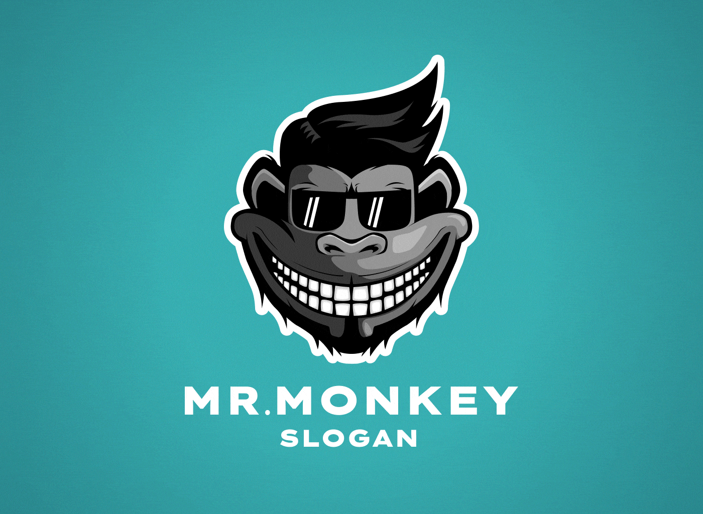 cheshire cat glasses logo Logo Design monkey monkey logo monkeys smile teeth tooth