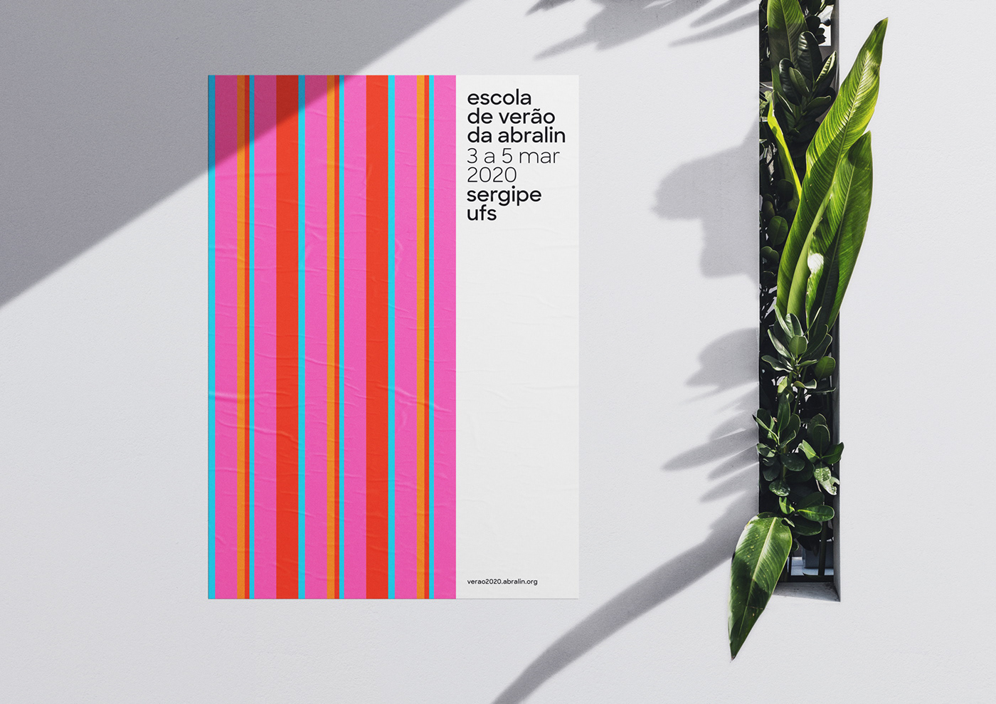 summer Brazil linguistics academic Event poster pattern colorful stripes vernacular