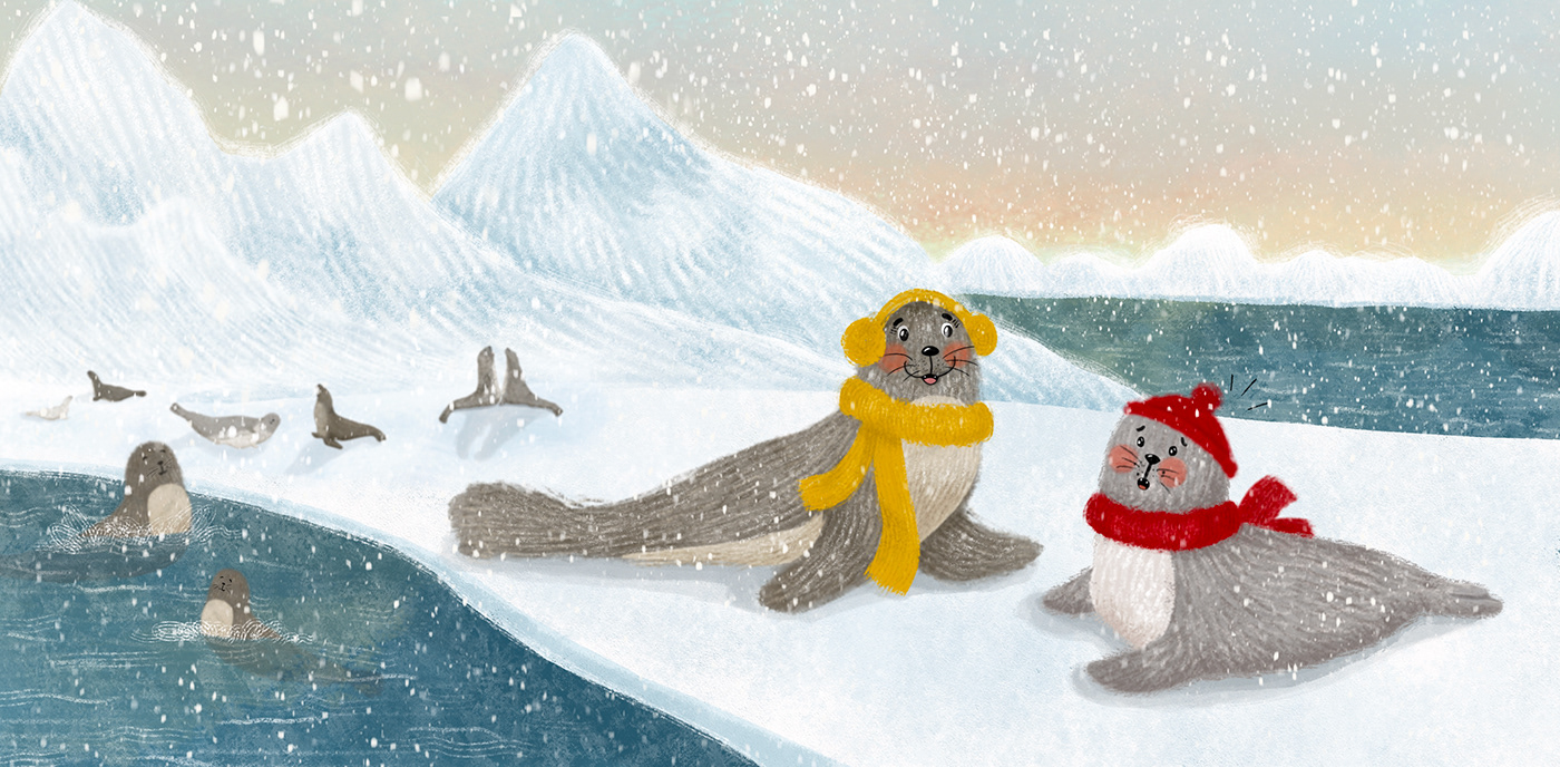 antarctic childrensbook çocukkitapları fokbalığı ILLUSTRATION  kitap seal
