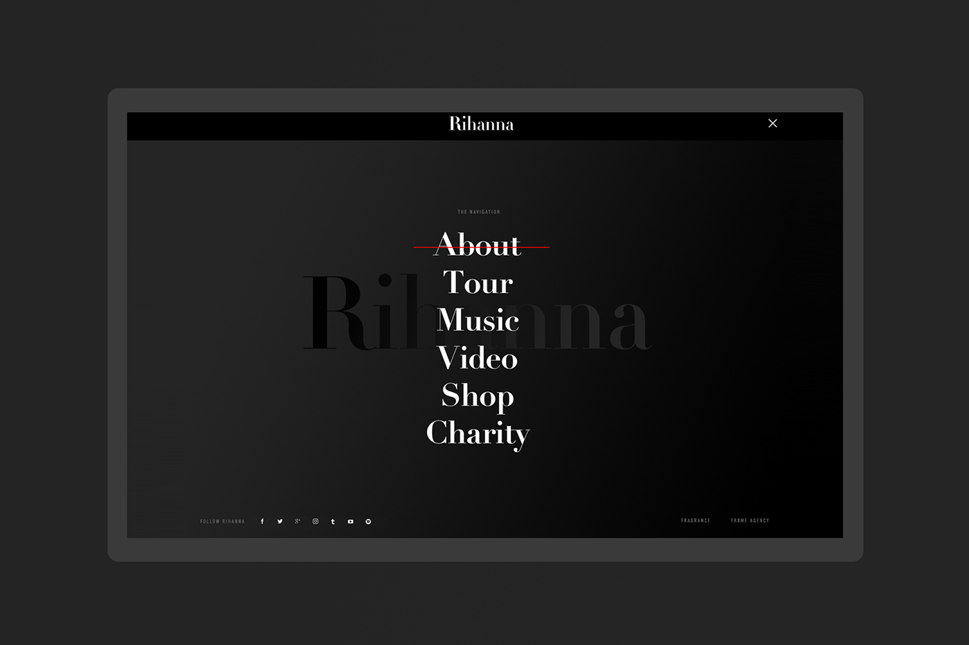 Rihanna Singer artist promosite homepage black clean Fashion 