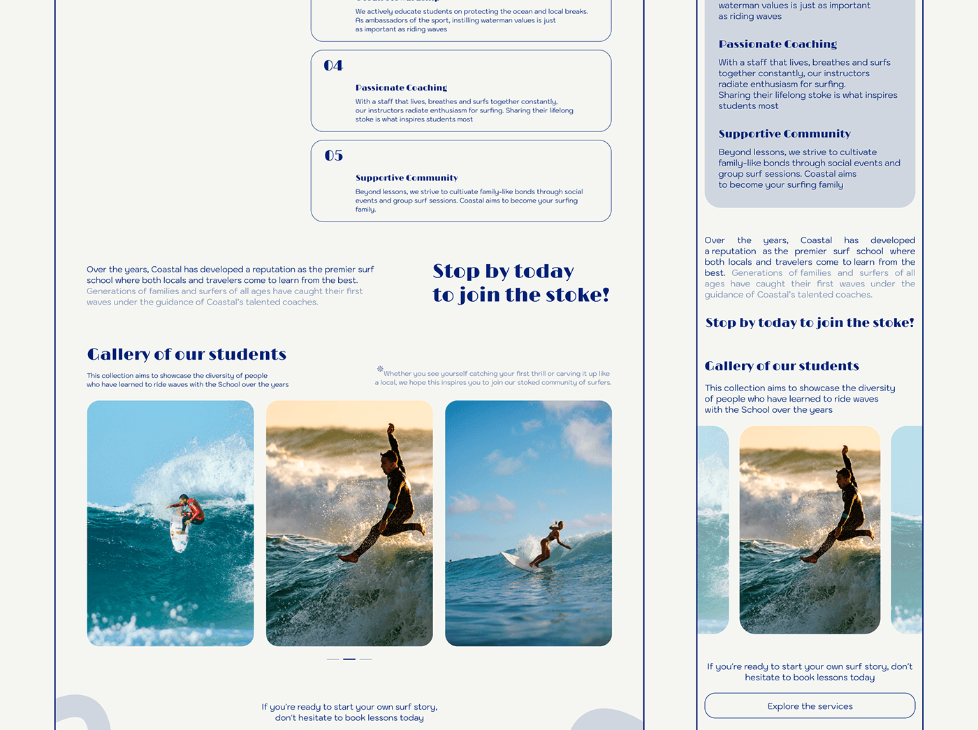 Ocean Web Design  Website Web UI/UX ui design Figma surfing surfer waves
