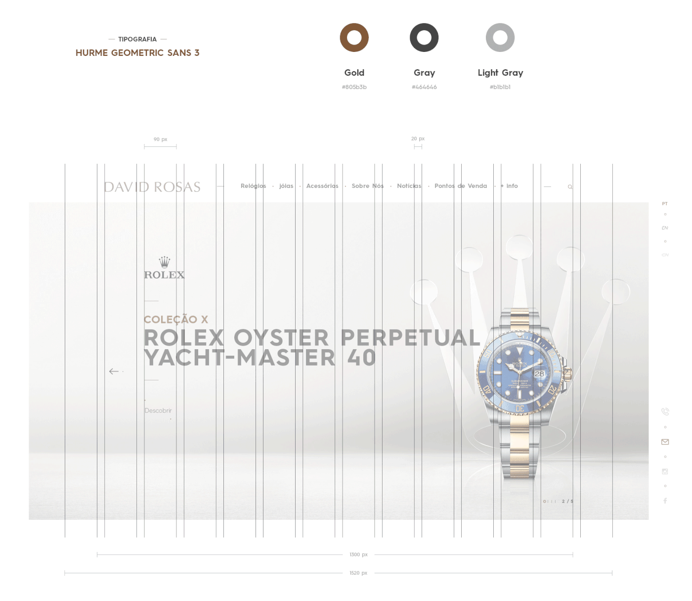 Website jewelery UI Responsive modern Watches animation  gold black