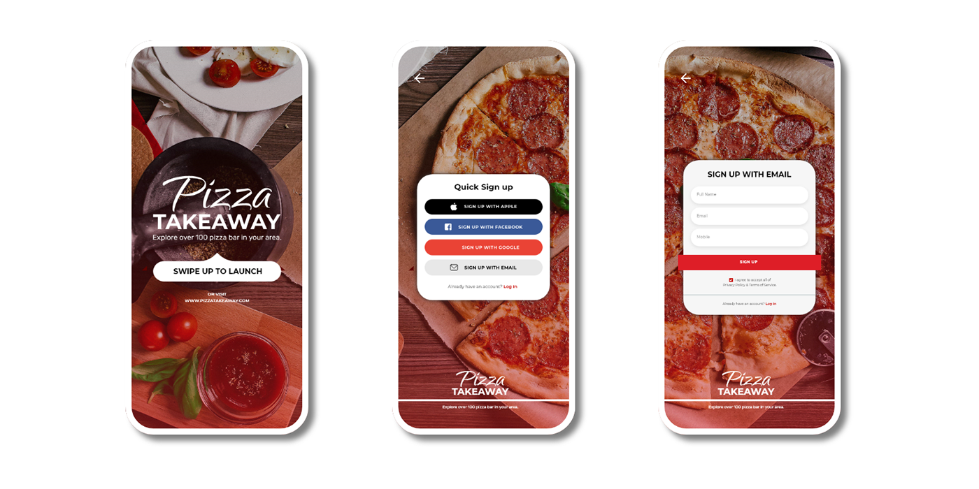 desktop application food ui interaction Mobile app Online Store UI pizza delivery UI Restaurant UI sign up screen ui design web version UI