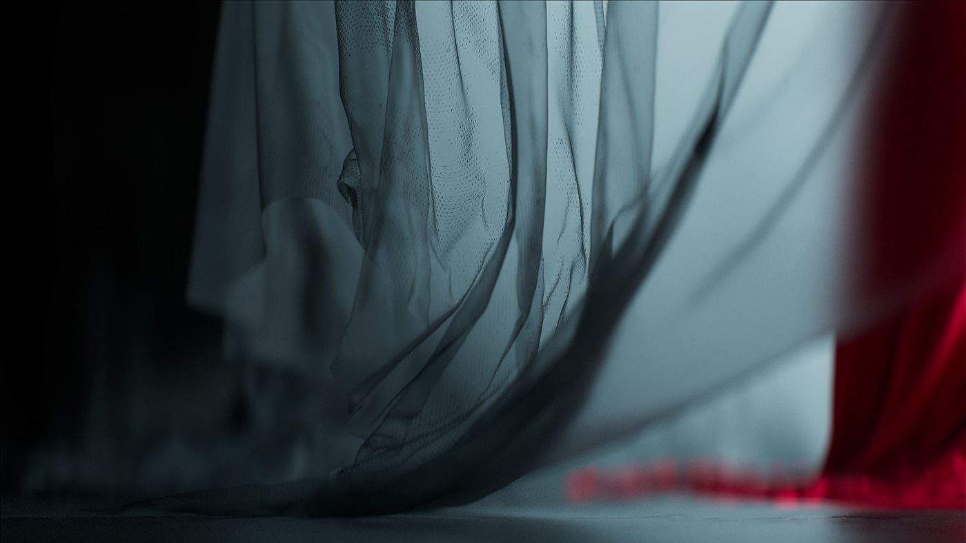 Digital Art  CGI 3D clothes redshift dark minimalistic simulation animation  shilouette