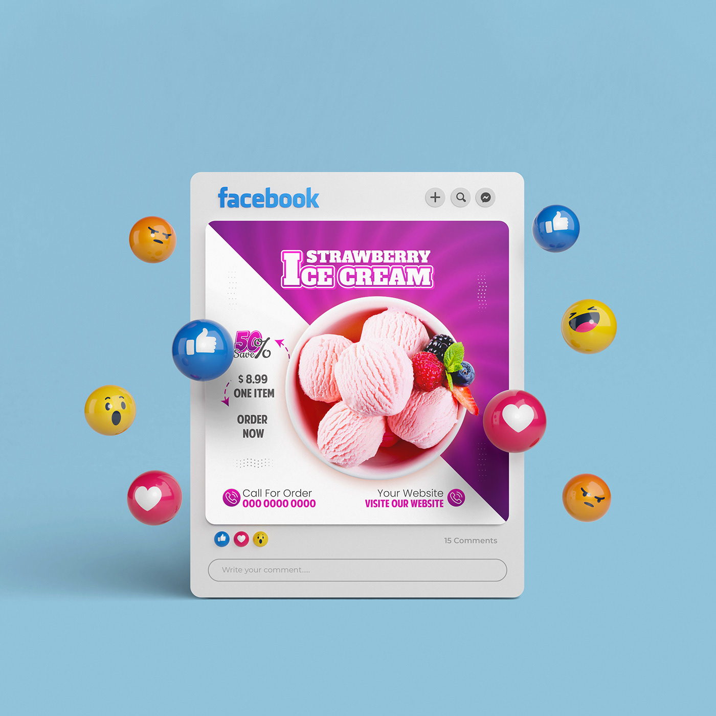 Food  post design instagram Socialmedia post ads banner Social media post ice cream sorvete