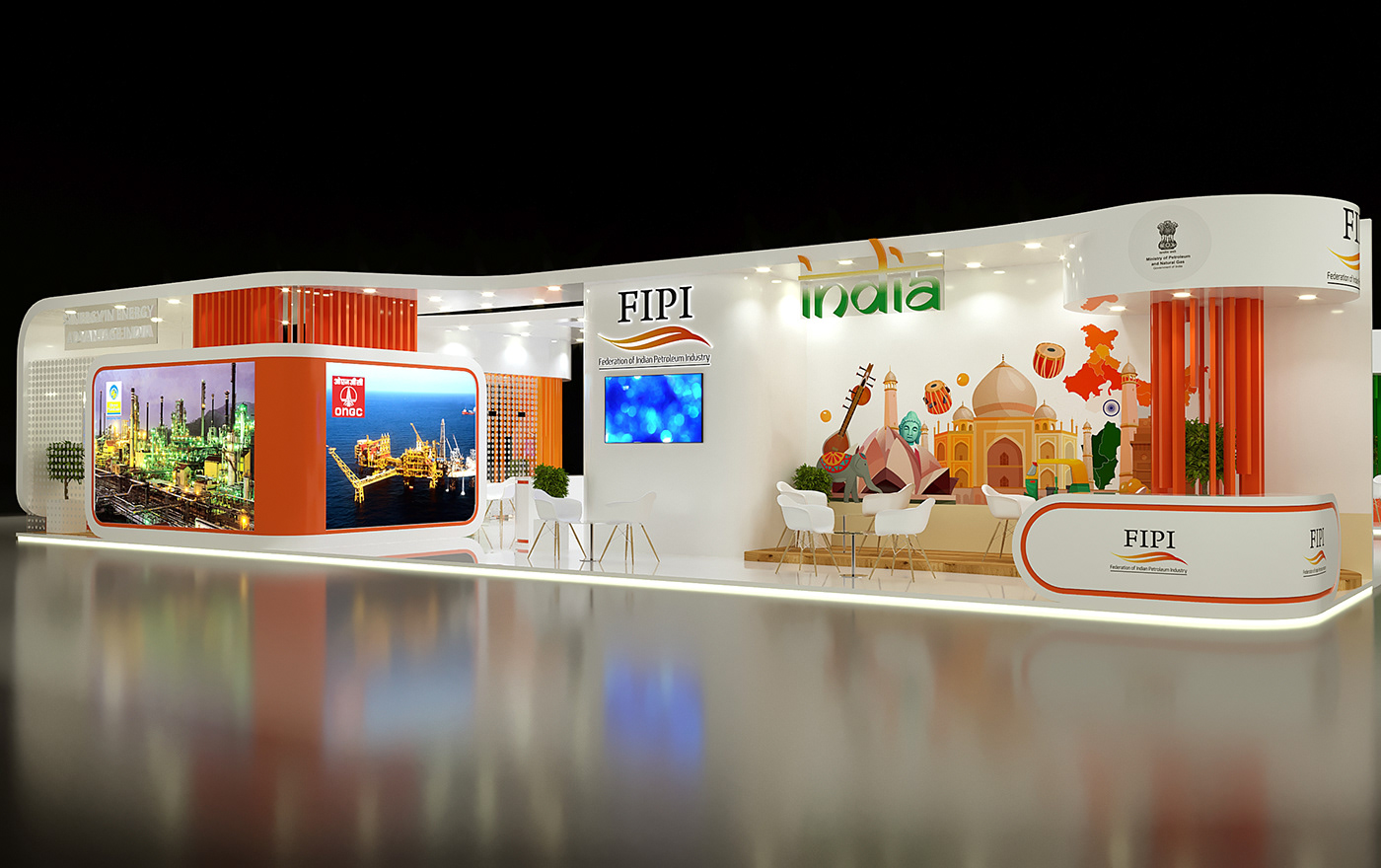 3D 3d art 3ds max ADIPEC architecture Exhibition  Exhibition Design  modeling pavilion Render