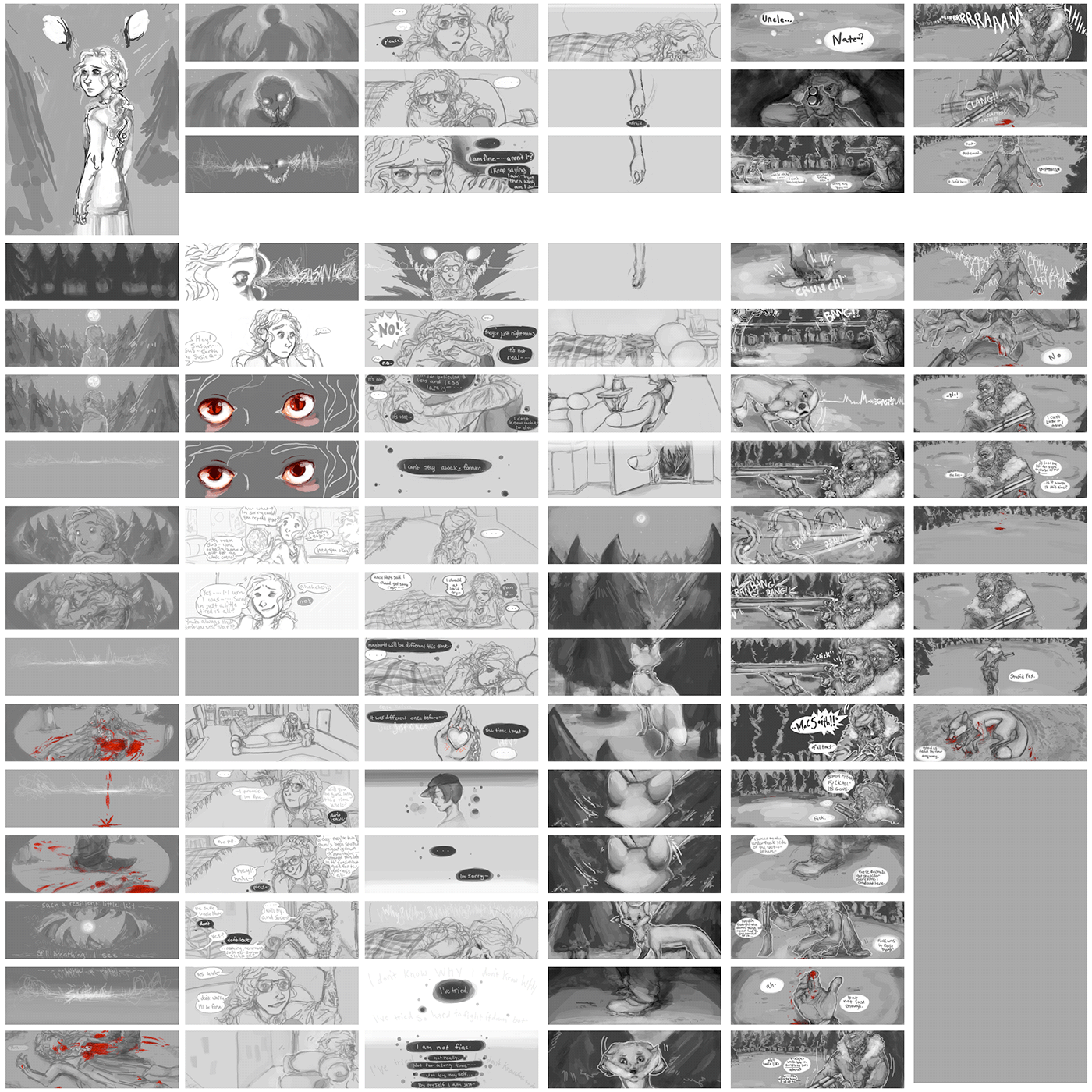 Moonspell Digital Art  comic concept art fox and moon concept storyboard