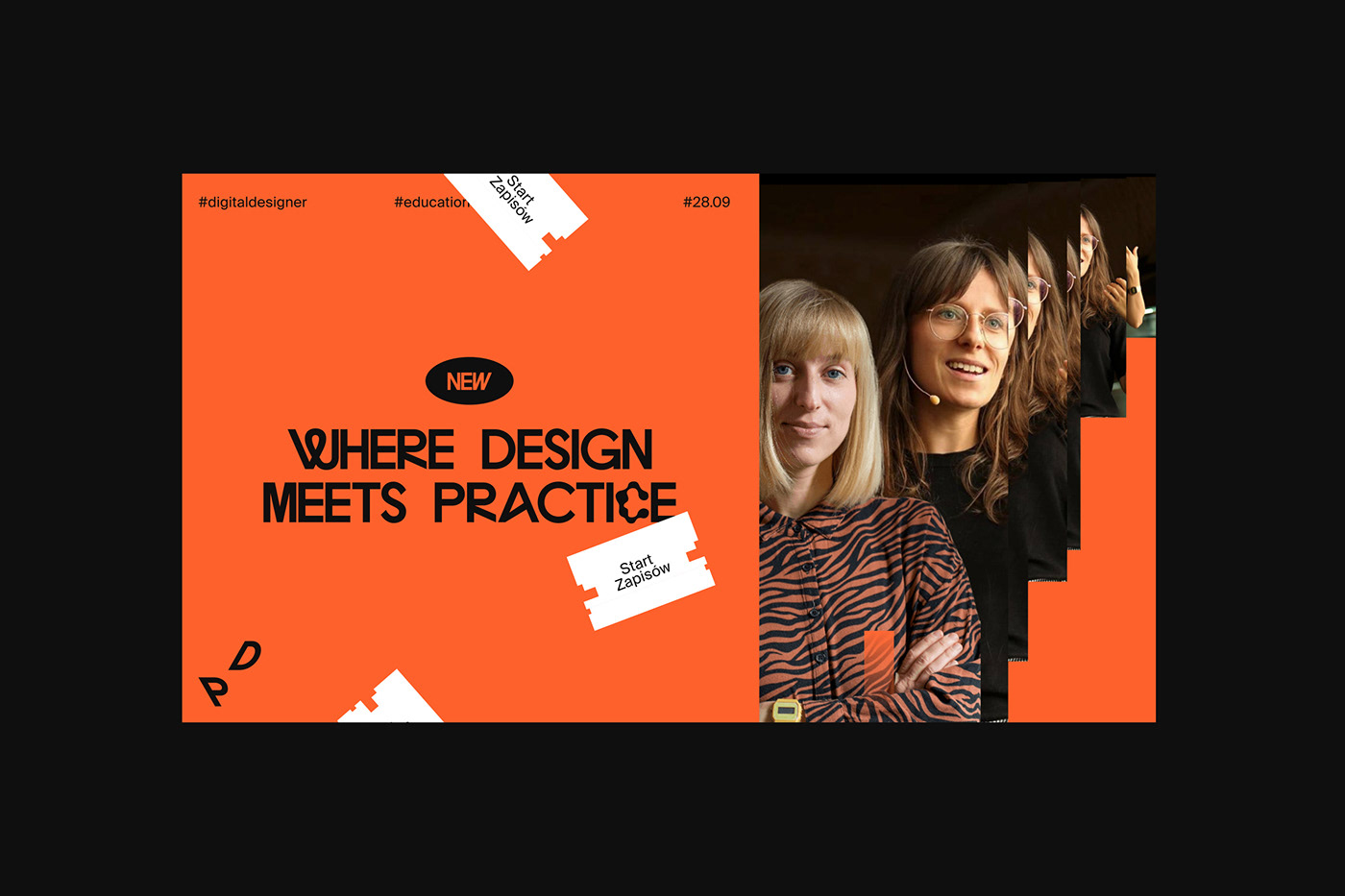 course Education Platform UI/UX Web Design  branding  Glitch Experimental Typography visual identity dyamic logo design