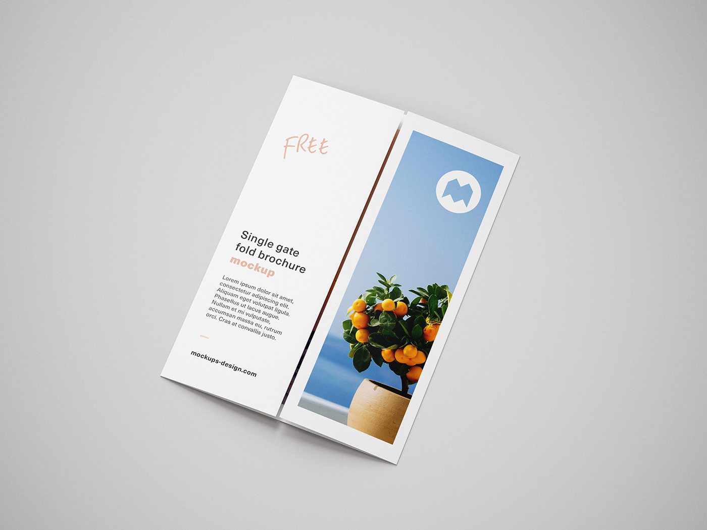 Single gate fold brochure leaflet flyer Mockup free psd download