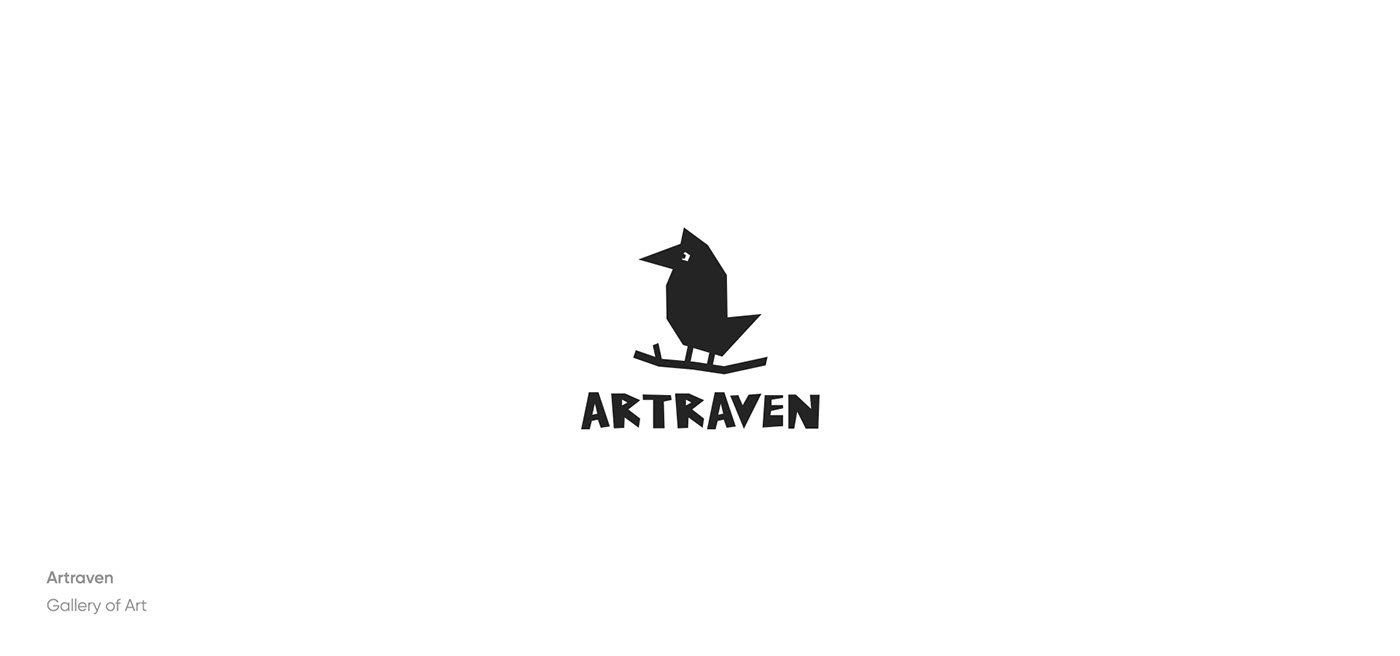 graphic design mark logo art nature animal bird raven logo simple geometric crow raven brand modern
