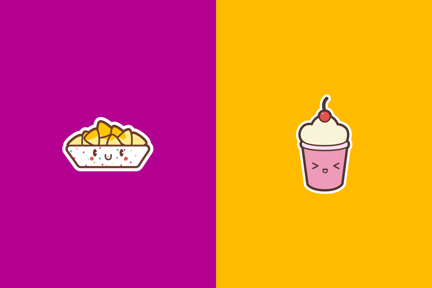 branding  ILLUSTRATION  kawaii colorful snack icecream milkshake pattern Logotype cute